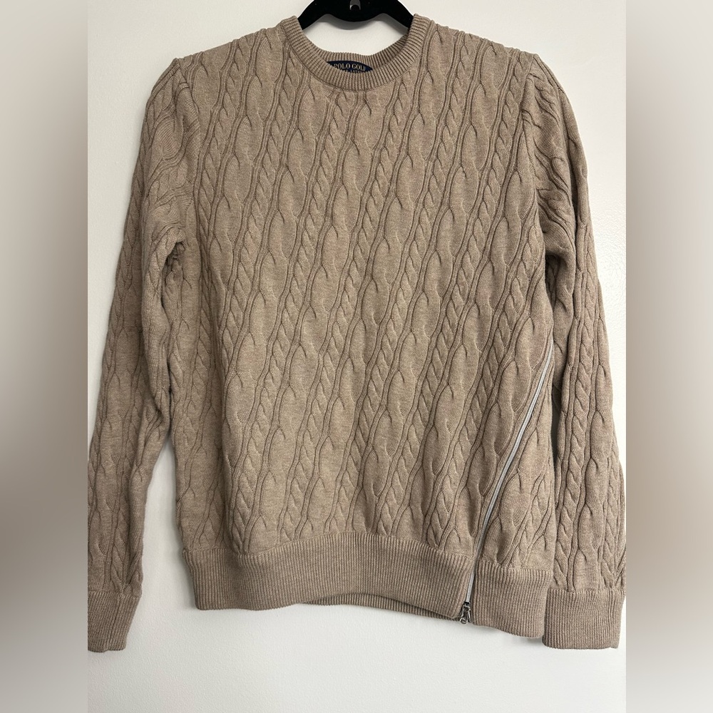 RALPH LAUREN POLO GOLF Cable Sweater Side Zip Detail Women’s,  Size L